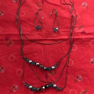 Teal & Gray Beaded Gift Set